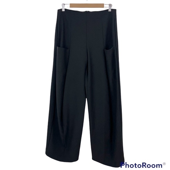 Matthildur Handmade High Rise Black Wide Leg Pants Medium - Picture 2 of 16